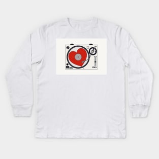 Retro Record Player Kids Long Sleeve T-Shirt